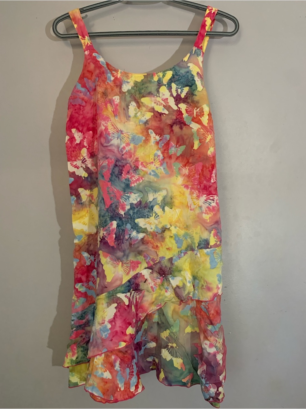 Lotus Traders Pink Butterfly Print Dress Size Medium